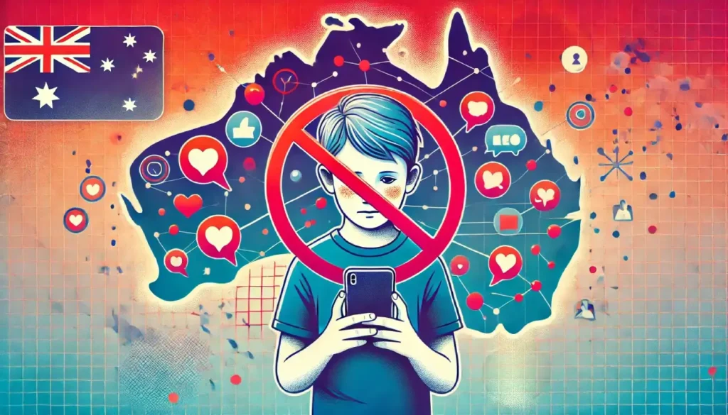 Child under 16 banned from using social media in Australia.