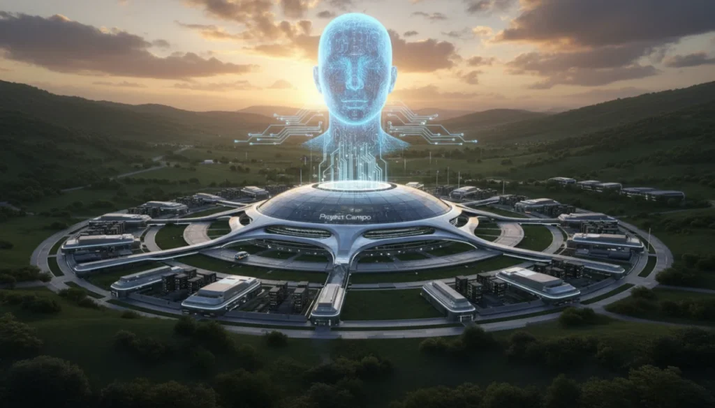 Realistic depiction of Siri’s glowing orb evolving into a sophisticated, standalone artificial intelligence.