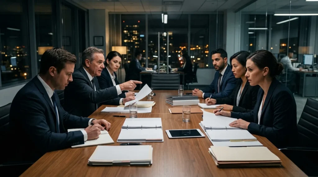 Apple OpenAI Lawsuit: The Trade Secrets Fight Explained Apple OpenAI lawsuit concept with two legal teams facing off across a conference table