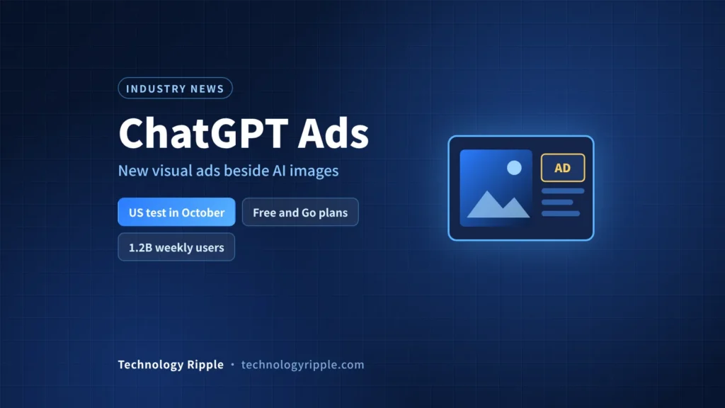 ChatGPT ads shown beside an AI-generated image in the ChatGPT app