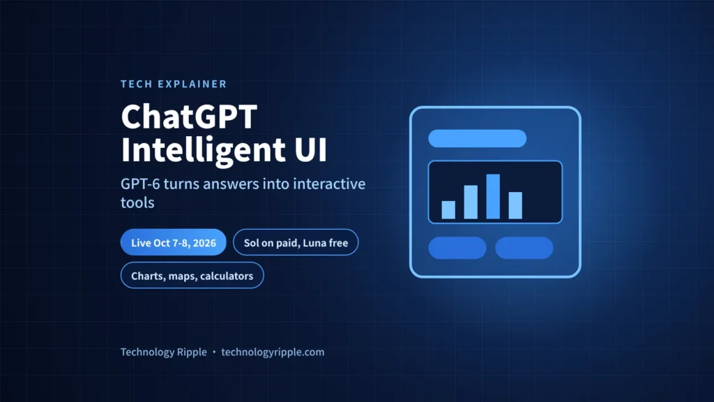 ChatGPT Intelligent UI showing an interactive chart and calculator inside a GPT-6 answer