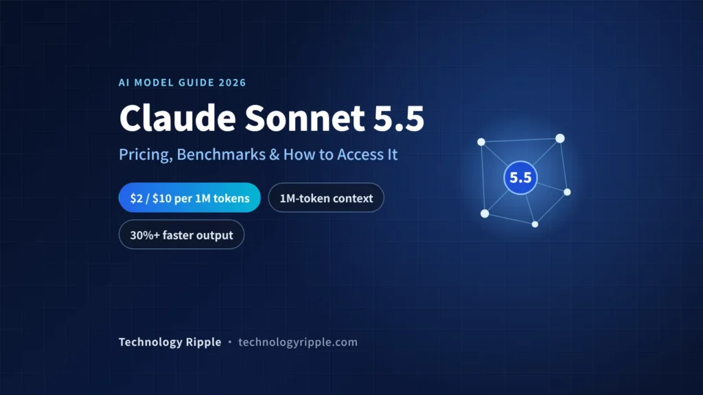 Claude Sonnet 5.5: Pricing, Benchmarks, Features & Access Claude Sonnet 5.5 pricing, benchmarks and access guide featured illustration