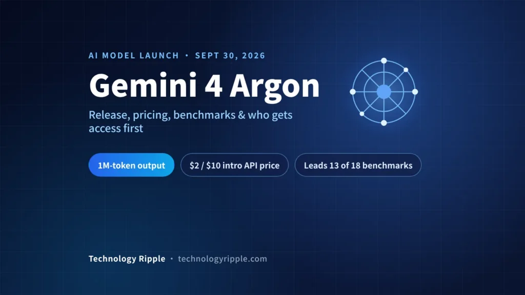 Gemini 4 Argon: Release, Pricing, Benchmarks & Access Gemini 4 Argon release, pricing and benchmarks featured illustration