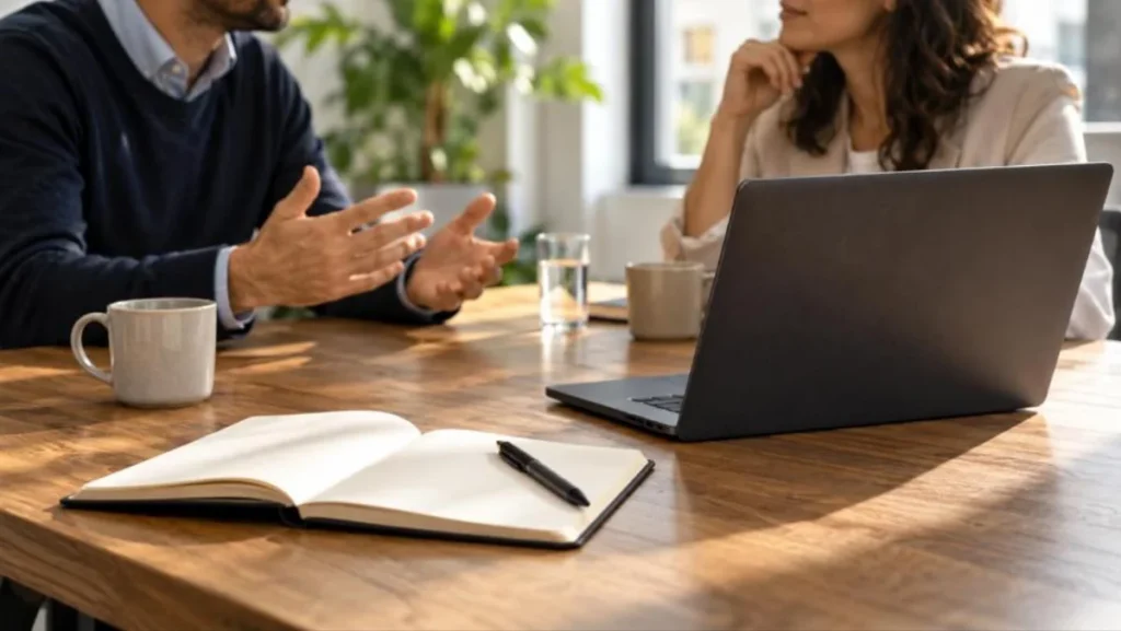 google ai edge foresight offline meeting notes on a laptop
