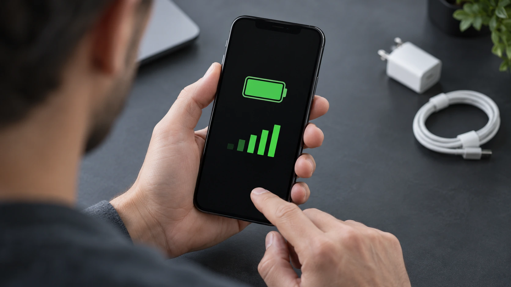 Checking iPhone battery health on screen