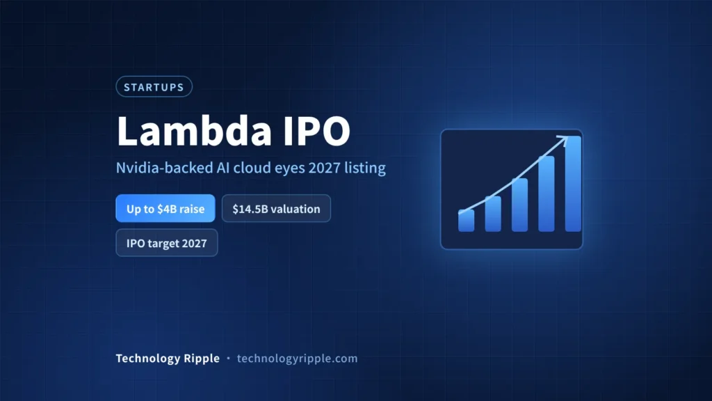 Lambda IPO graphic showing the reported $4B raise and $14.5B valuation