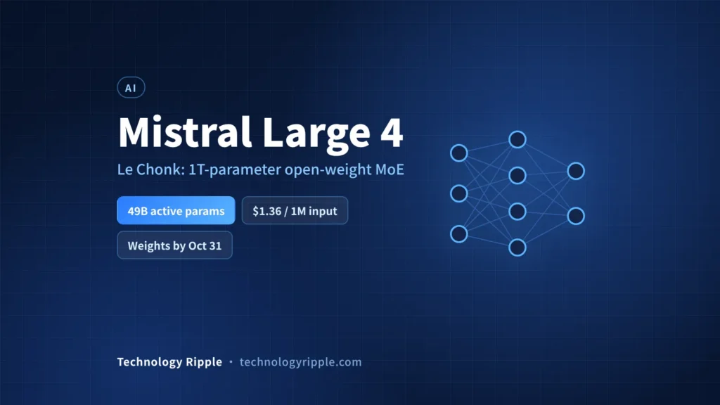Mistral Large 4 trillion-parameter AI model pricing and specs overview