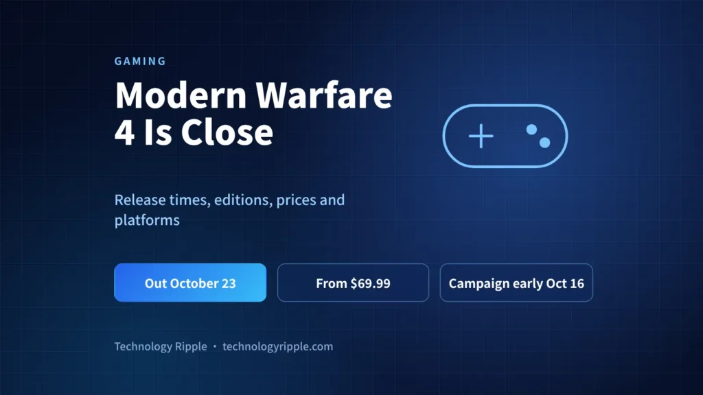 Modern Warfare 4: Release Date, Price, Editions & Platforms Modern Warfare 4 release date, price, editions and platforms guide for PS5, Xbox, PC and Nintendo Switch 2