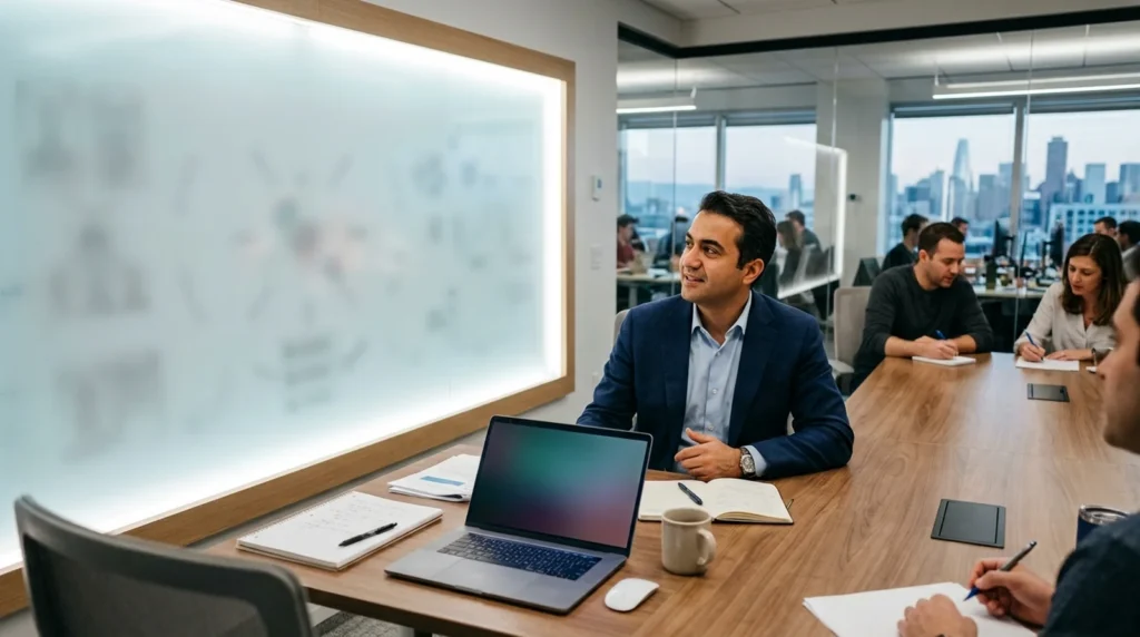 Orkut Comeback: Founder’s Plan to Revive the Social Network Orkut comeback concept with a startup team planning a new social network in a meeting room