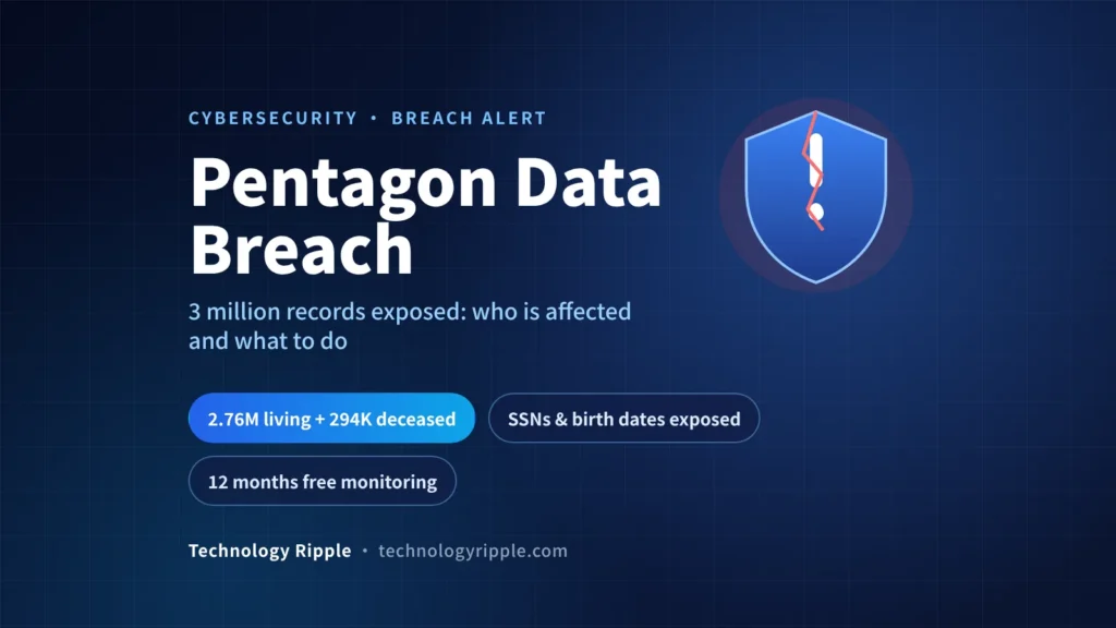 Pentagon Data Breach: 3 Million Exposed and What to Do Pentagon data breach: 3 million DMDC records exposed, who is affected and what to do