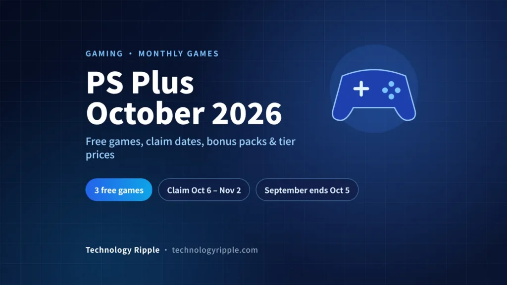 PS Plus October 2026: Free Games, Dates & What to Claim PS Plus October 2026 free games, claim dates and bonus packs illustration